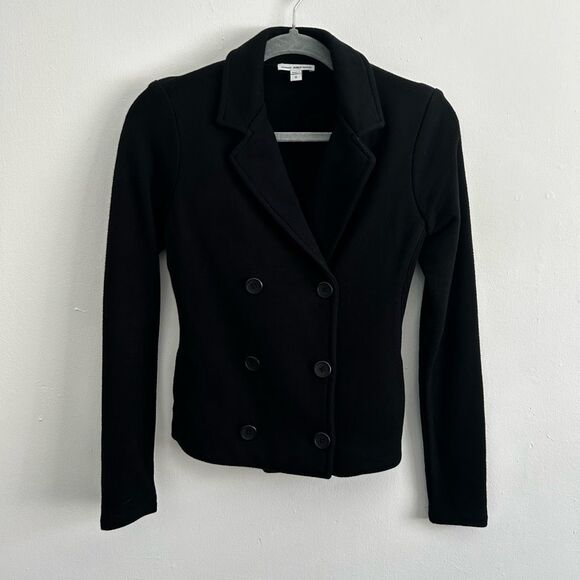 Standard James Perse Black Jacket Size 0 Classic Quiet Luxury Neutral Minimalist - Picture 2 of 10